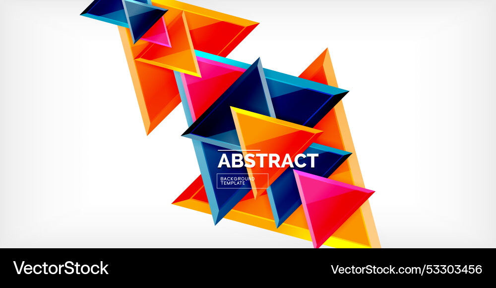 Abstract background - colorful triangles with 3d Vector Image