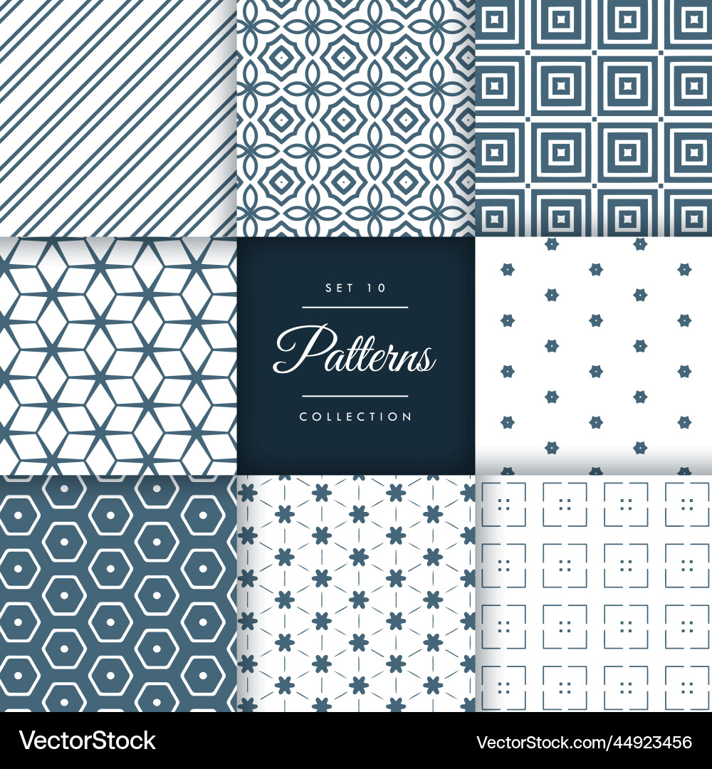 Abstract set of pattern in geometric style vector image