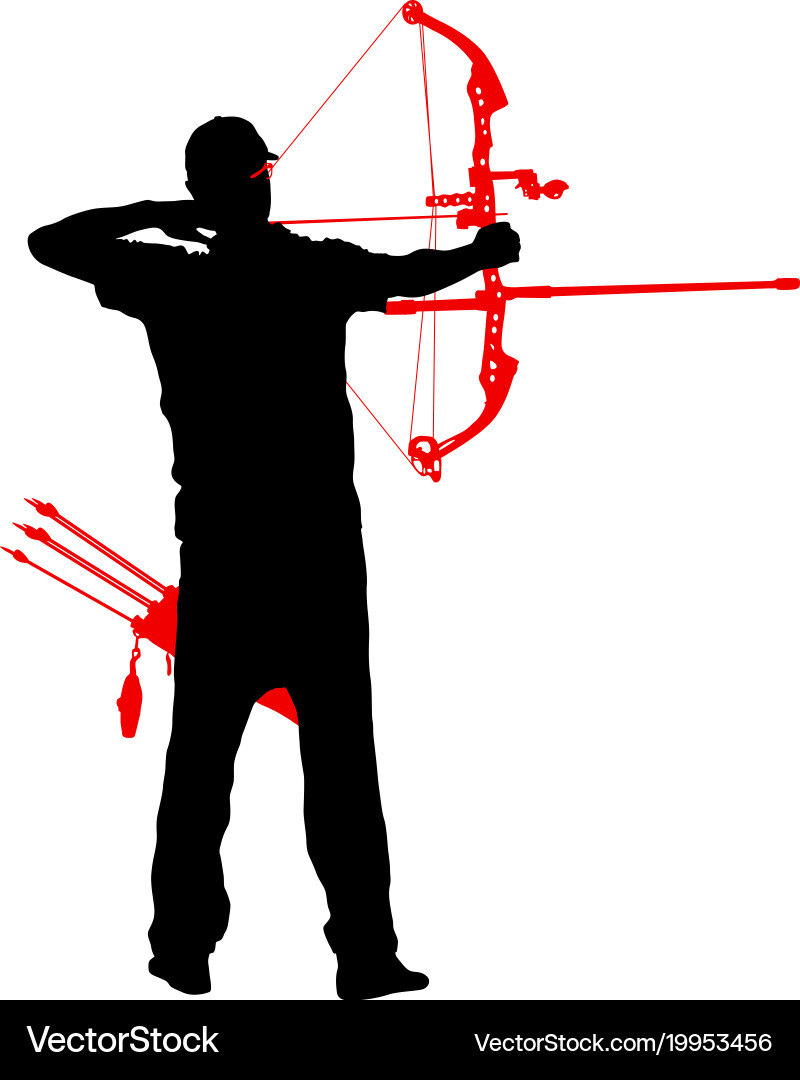 Archer Shooting a Bow Vector Image