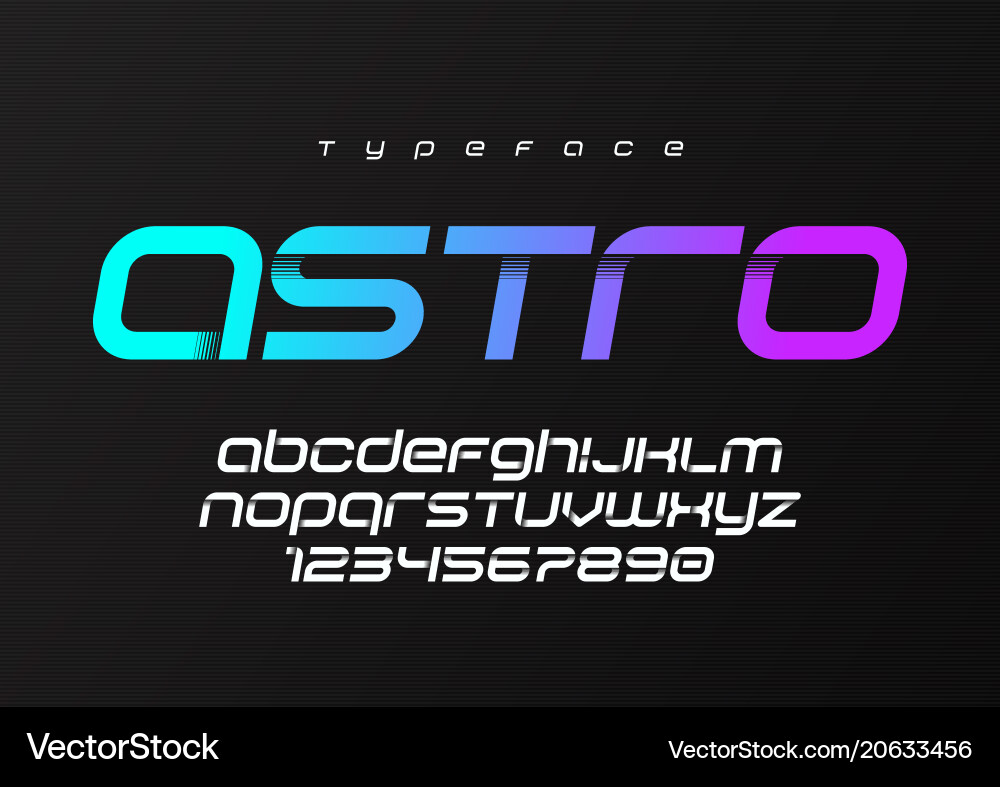 Astro Font: Futuristic Display Typeface vector image