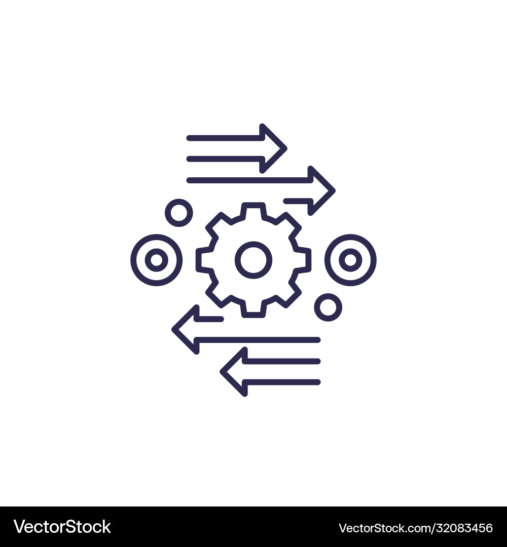 Automation & Optimization Line Icon vector image