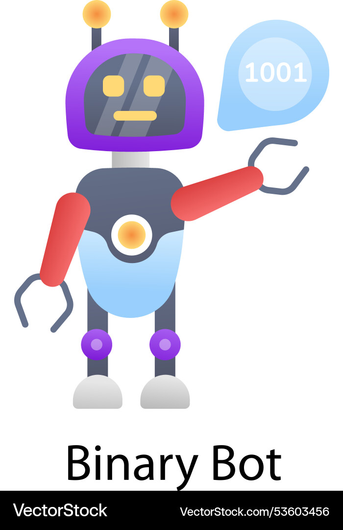 Binary bot Vector Image