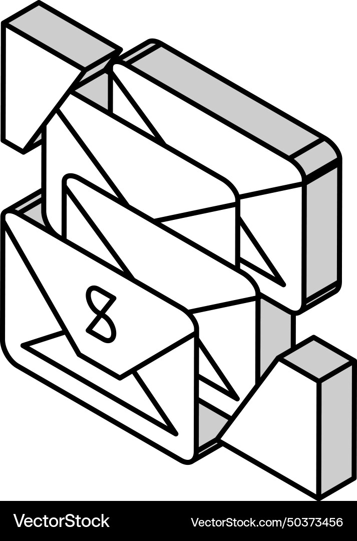 Email sequence isometric icon Email sequence isometric icon vector image