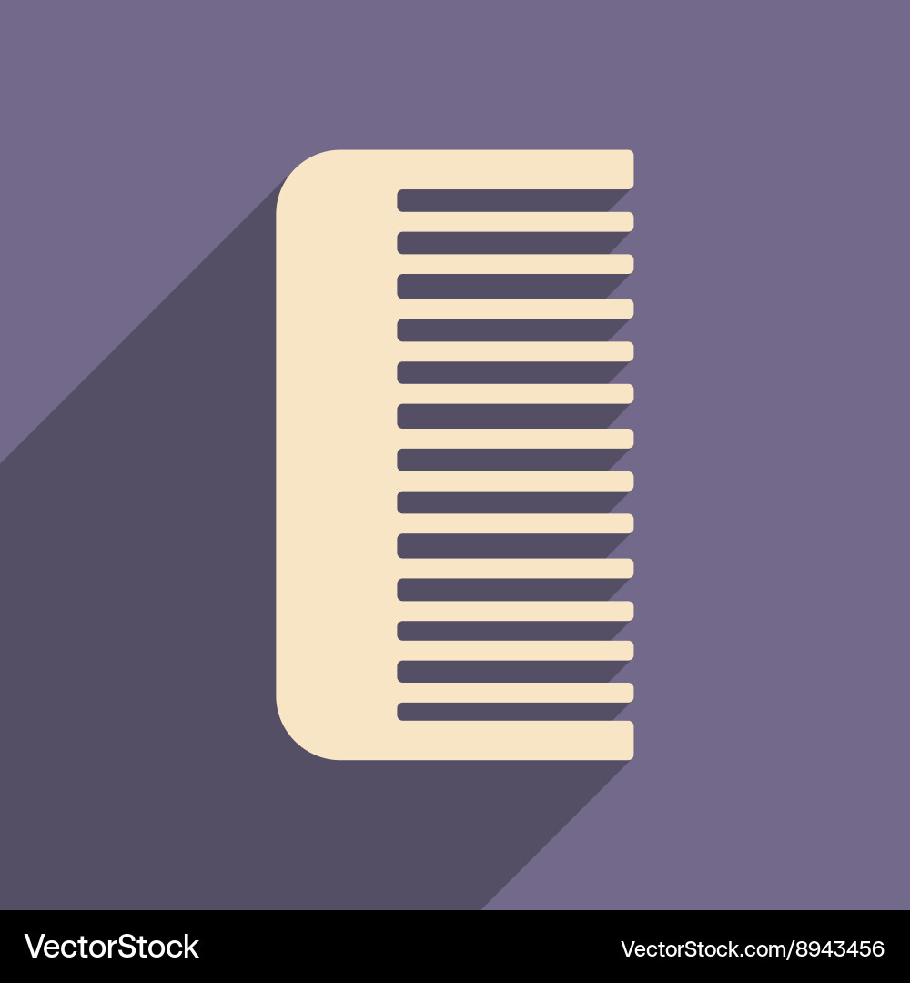Flat with shadow icon and mobile application comb Vector Image