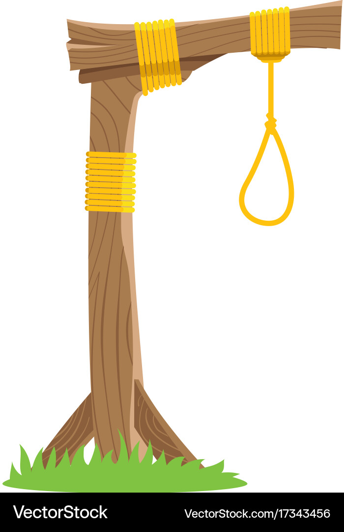 Gallows sketch device for hanging objects vector image