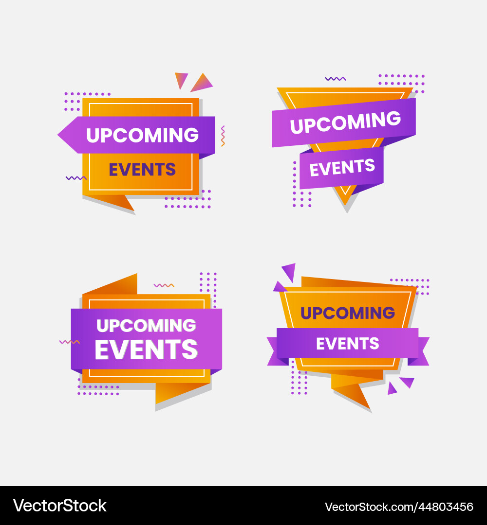 Gradient upcoming events set Gradient upcoming events set vector image