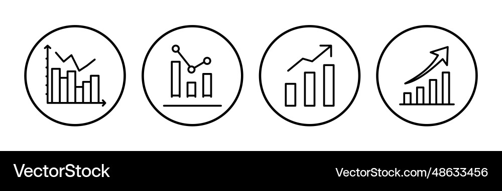 Growing graph icon chart vector image