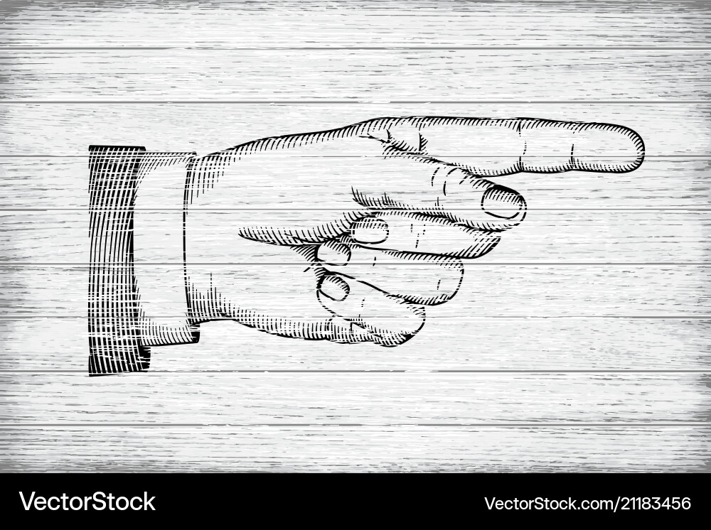 Hand mit Zeigefinger retro Stil Hand mit Zeigefinger retro Stil vektorbild