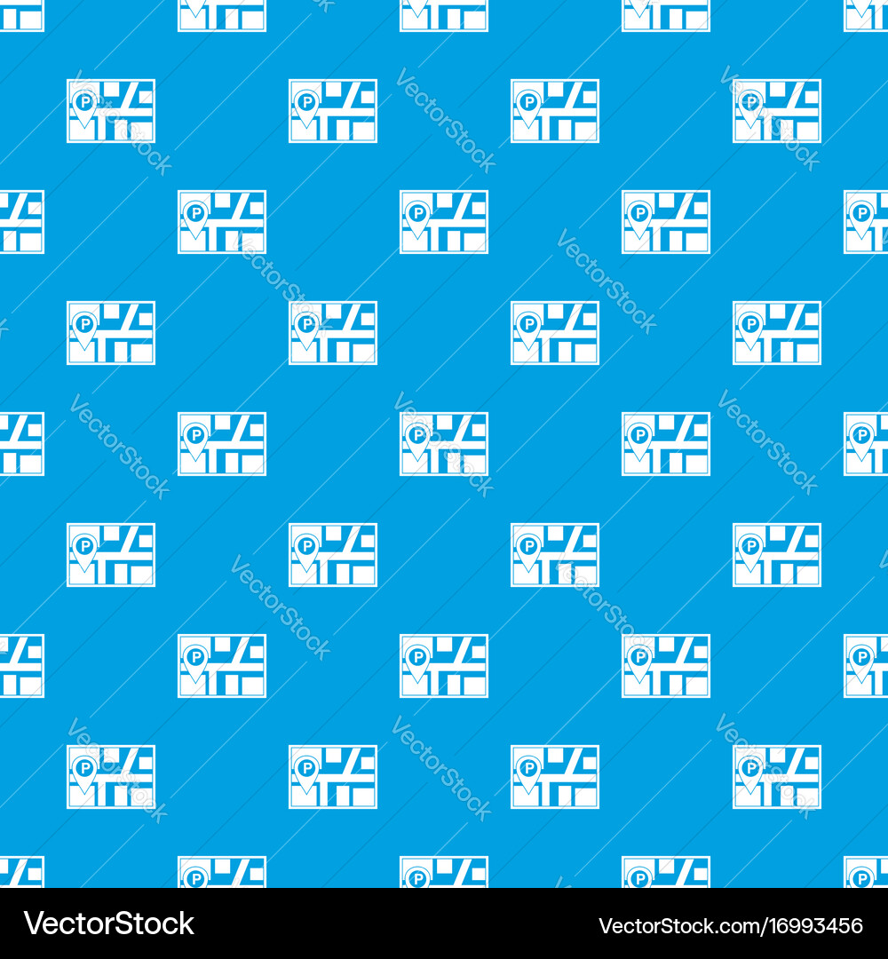 Map with car parking pointer pattern seamless blue vector image