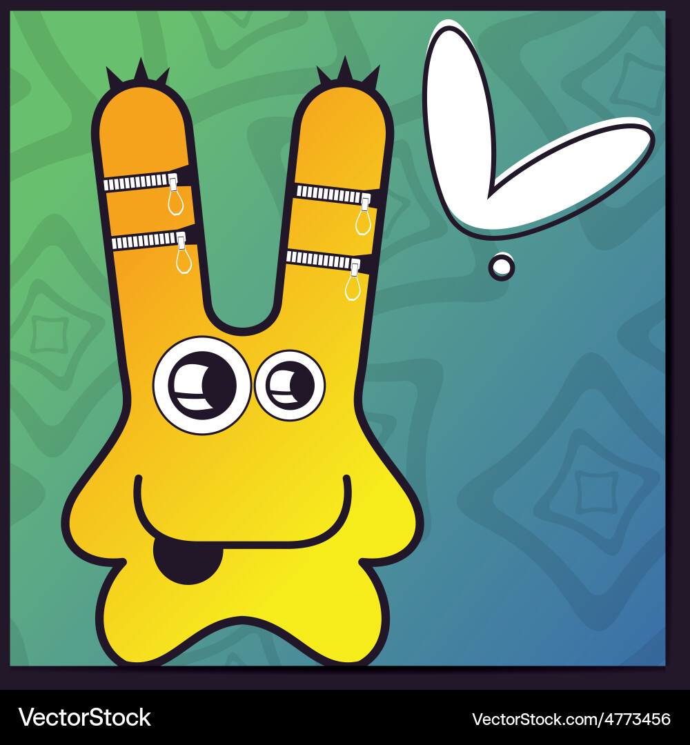 Monster with heart on abstract color background Vector Image