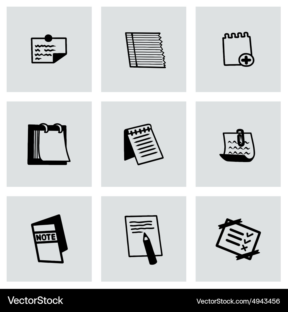Notes icon set vector image