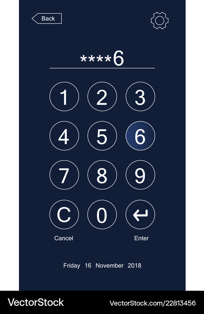 Passcode interface for lock screen vector image