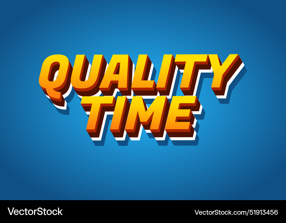Quality time text effect in 3d style with good Vector Image