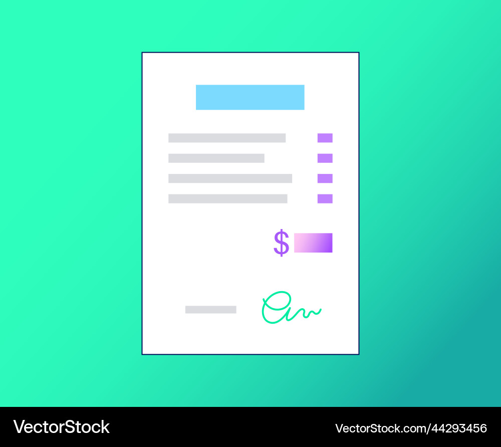 Receipt document form Receipt document form vector image