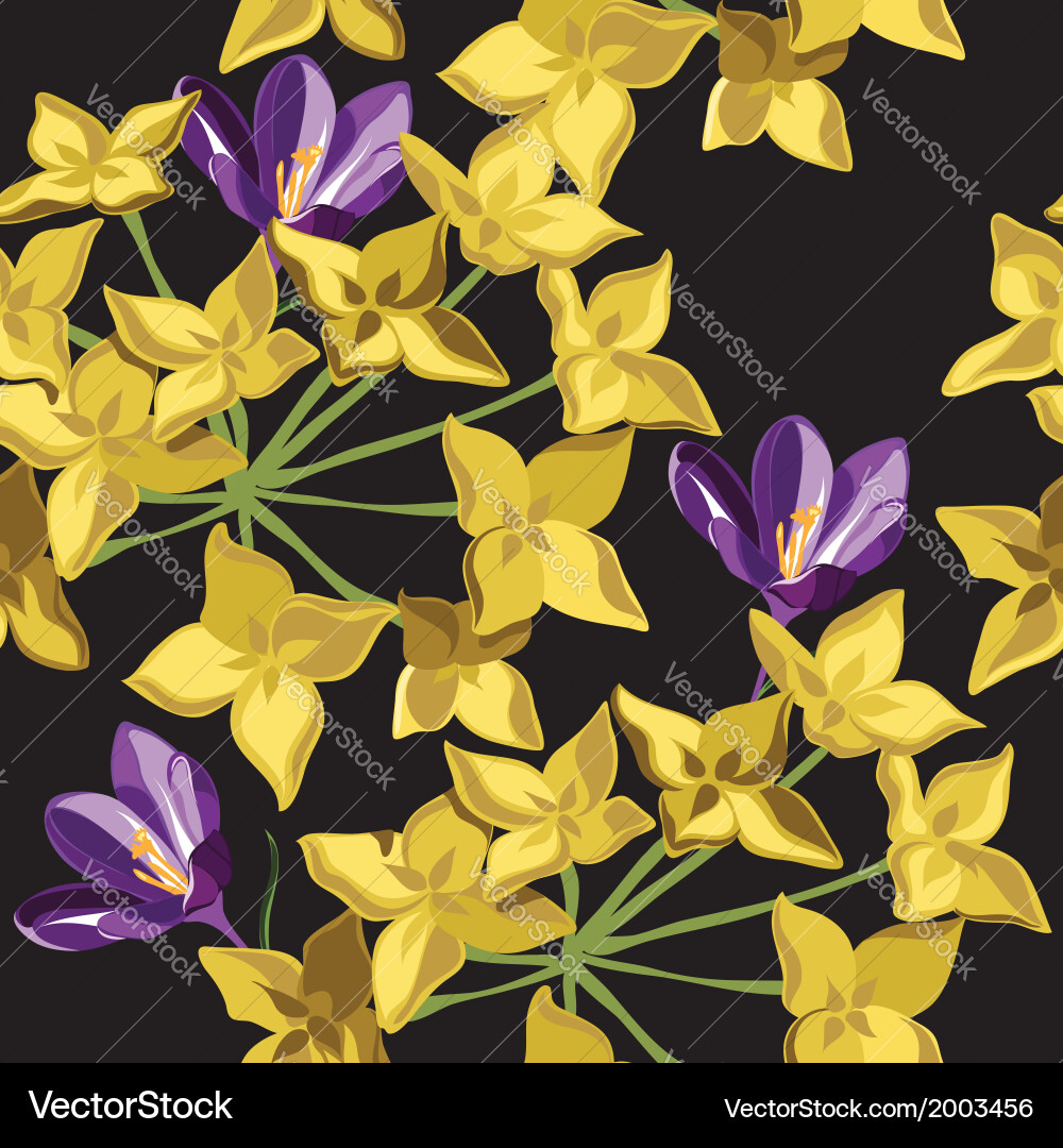 Seamless pattern for design with spring flowers vector image