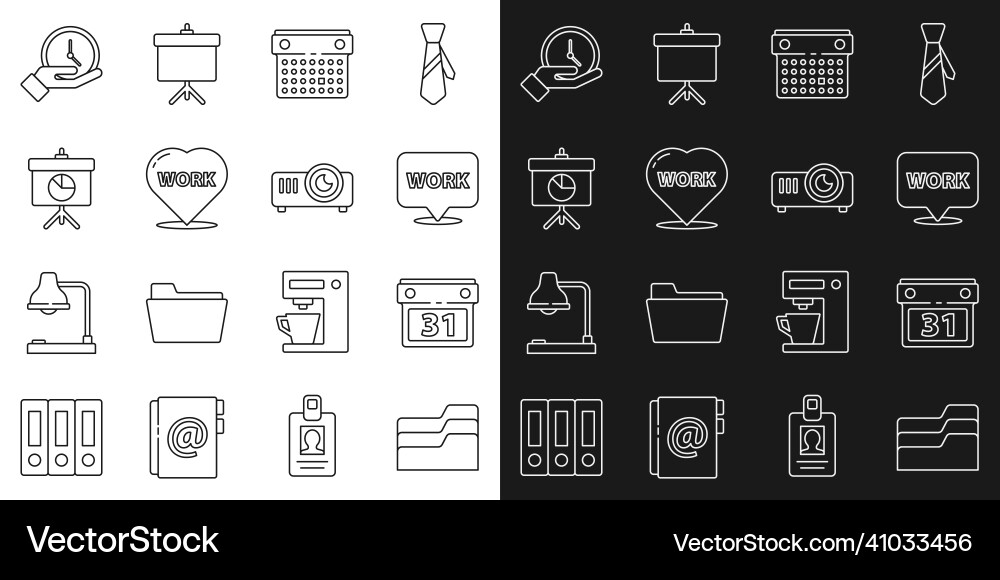 Set line document folder calendar location Set line document folder calendar location vector image