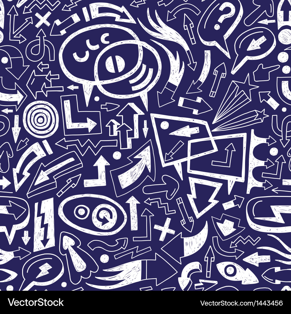 Speech bubbles and arrows - seamless pattern Vector Image