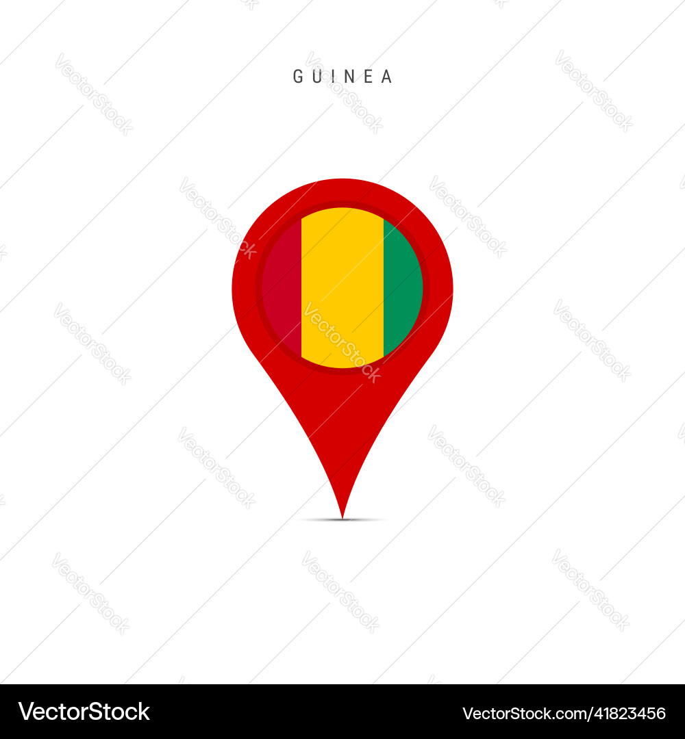 Teardrop map marker with flag of guinea flat Teardrop map marker with flag of guinea flat vector image