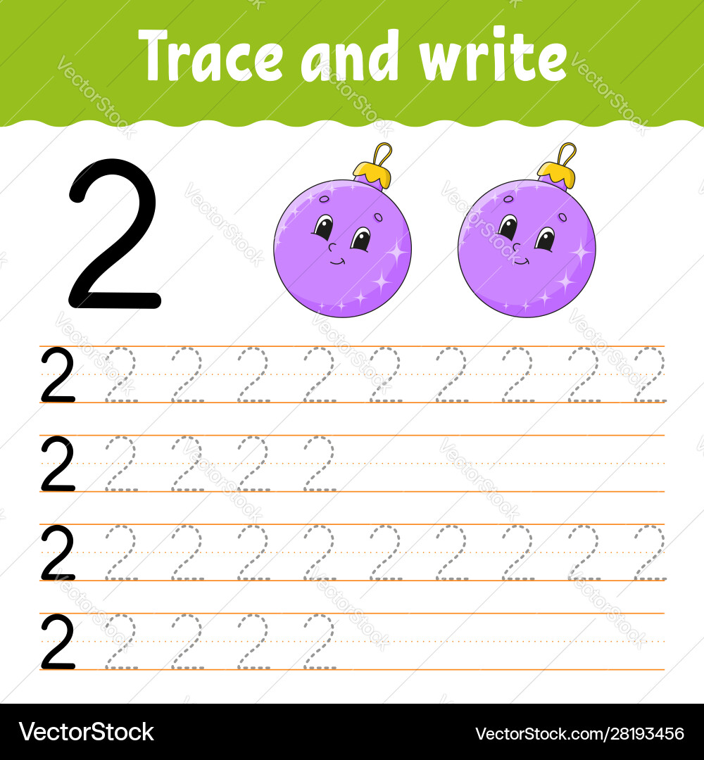 Trace and write handwriting practice learning Trace and write handwriting practice learning vector image