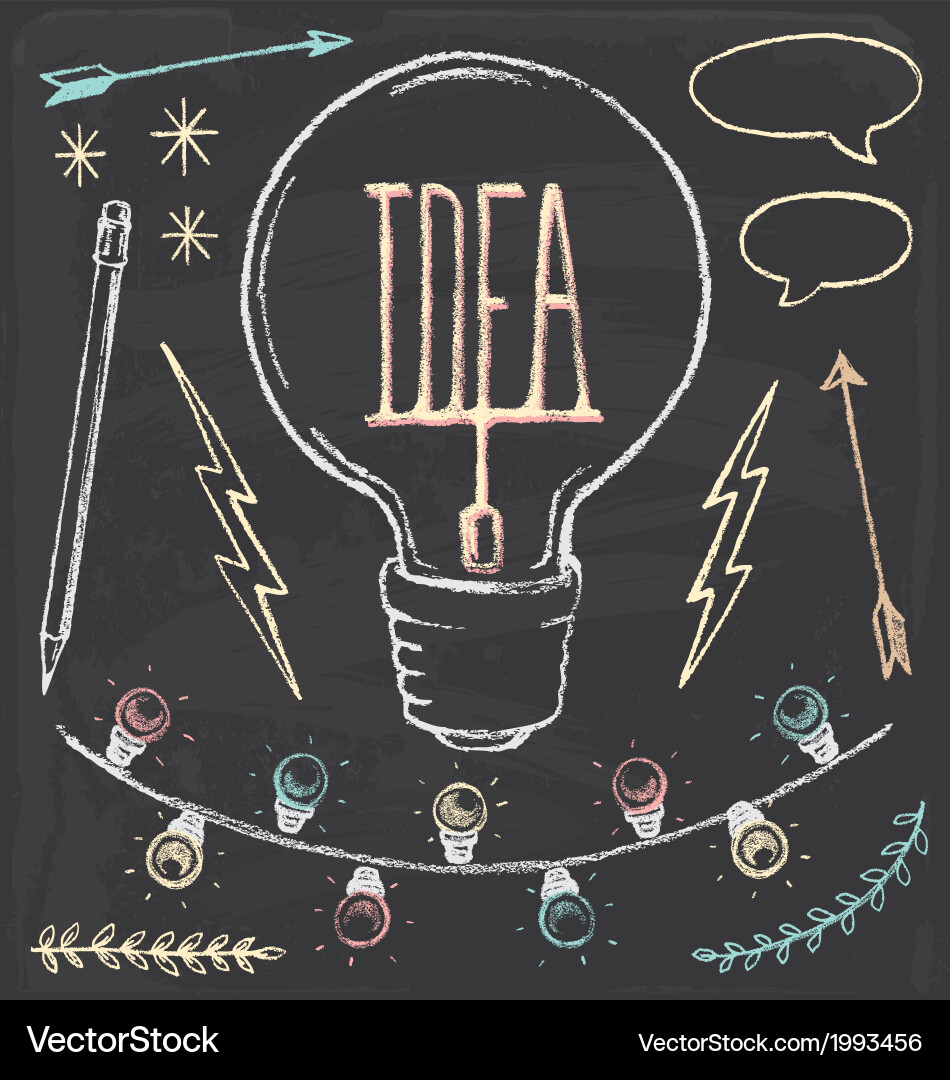 Vintage Chalk Idea Set Vector Image