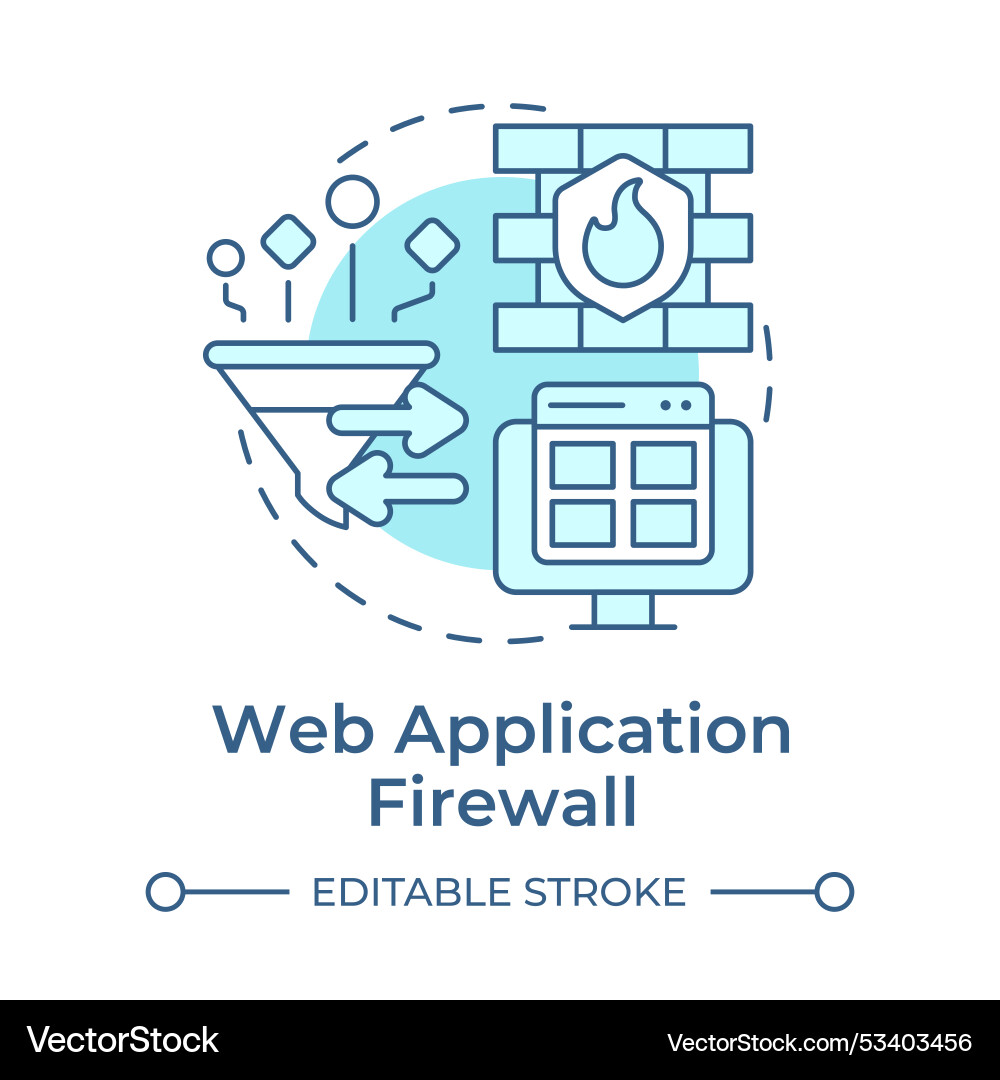Web application firewall soft blue concept icon Web application firewall soft blue concept icon vector image