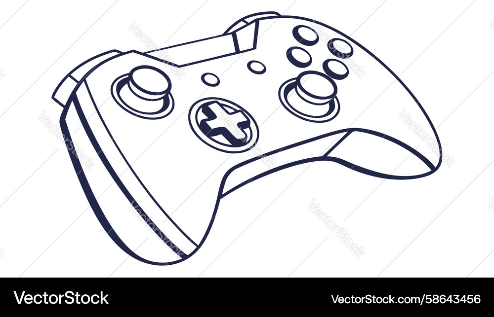 White Game Controller Vector Image
