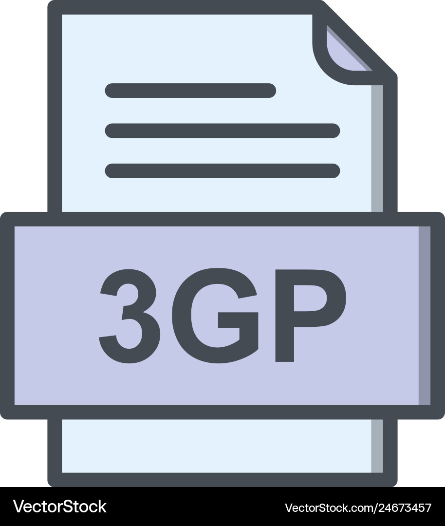 3gp file document icon vector image