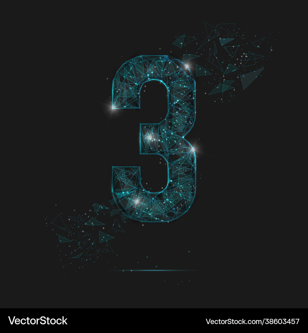 Abstract isolated blue image a number three Abstract isolated blue image a number three vector image