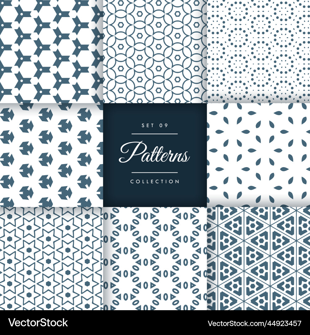 Amazing set of abstract patterns in floral style vector image