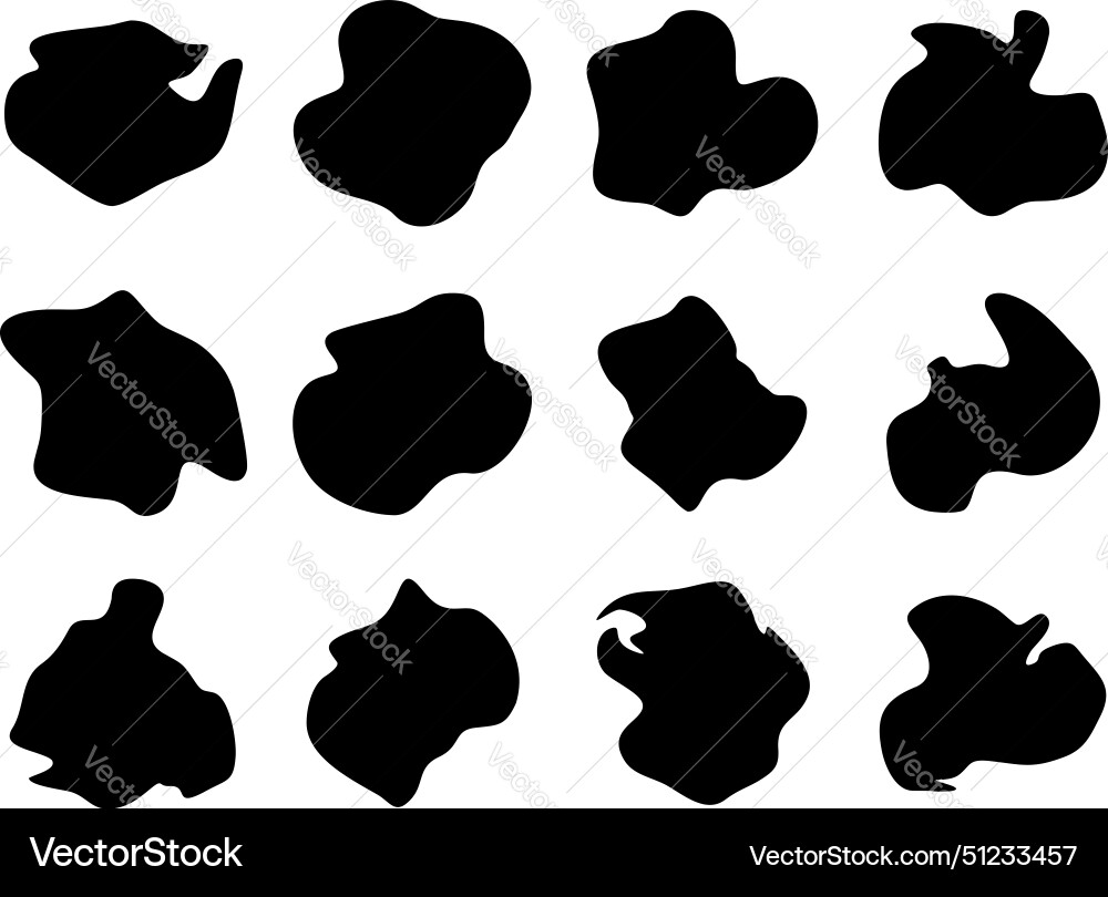 Blobs fluid liquid shapes symbol visual set Blobs fluid liquid shapes symbol visual set Vector Image