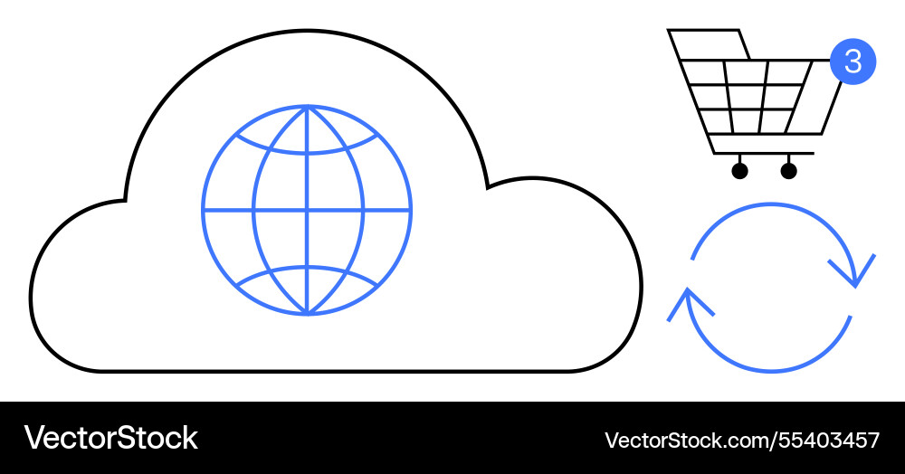 Cloud computing with global connectivity e Cloud computing with global connectivity e vector image