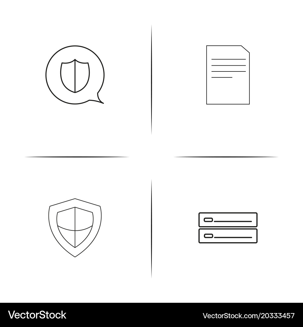 Cyber security simple linear icon setsimple vector image