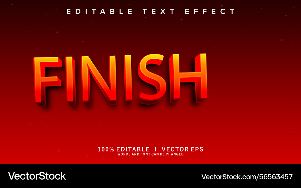 Finish text effect with modern style design Finish text effect with modern style design vector image