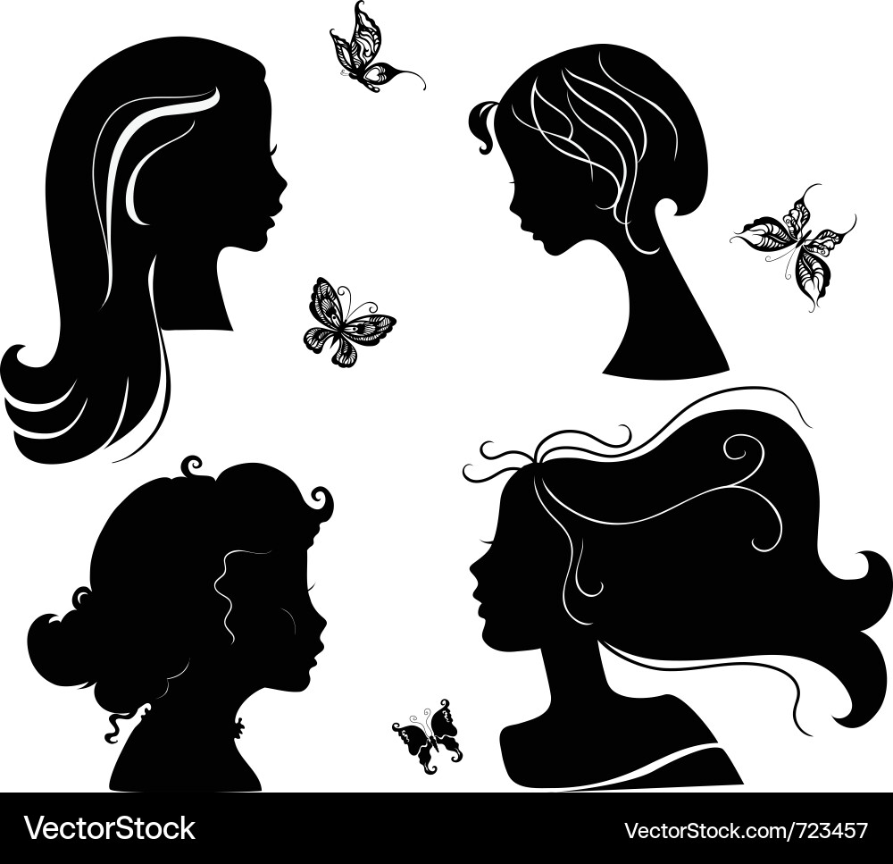Girl Silhouettes - Elegant Collection vector image