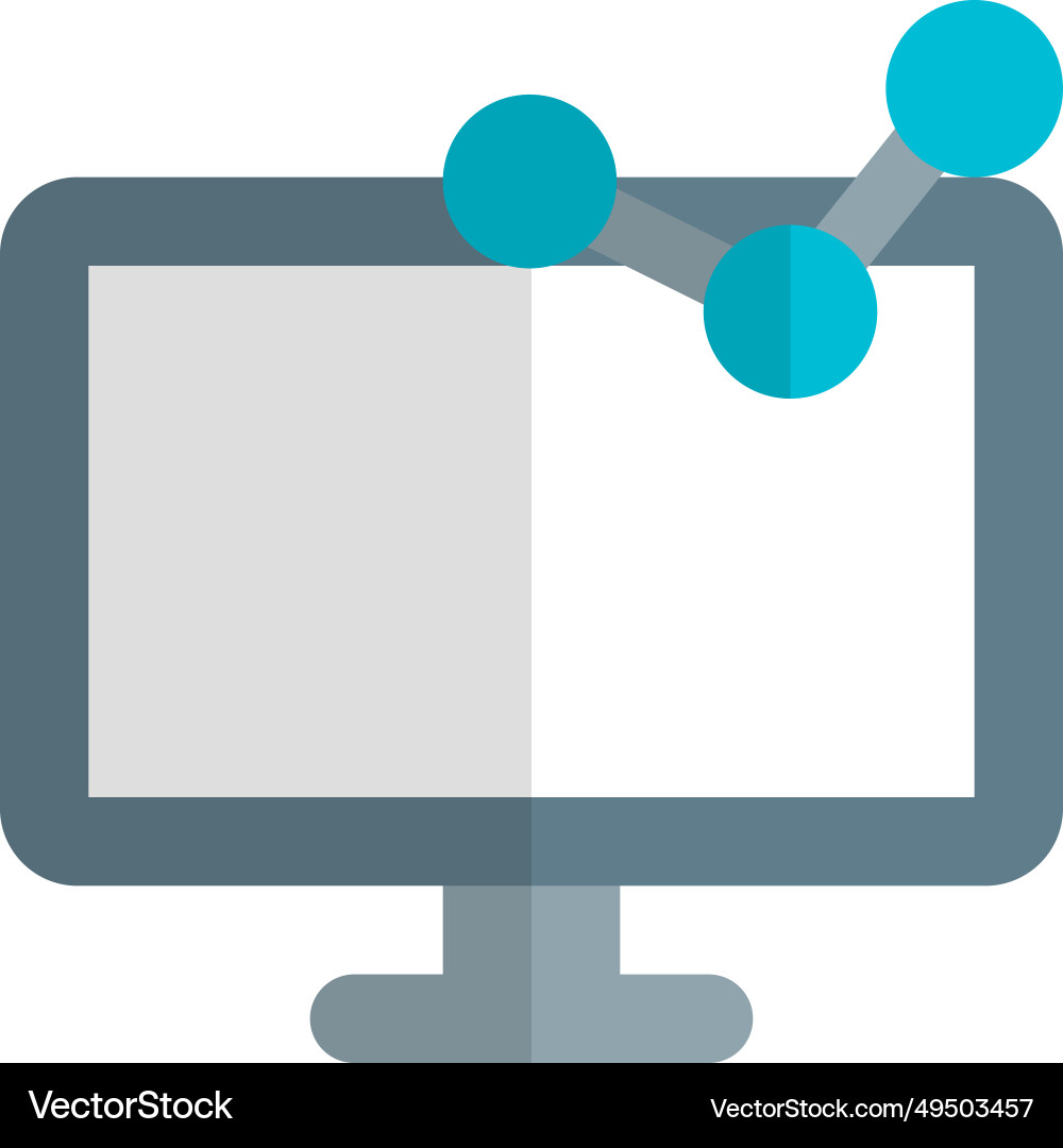 Graphical display of data on desktop screen vector image