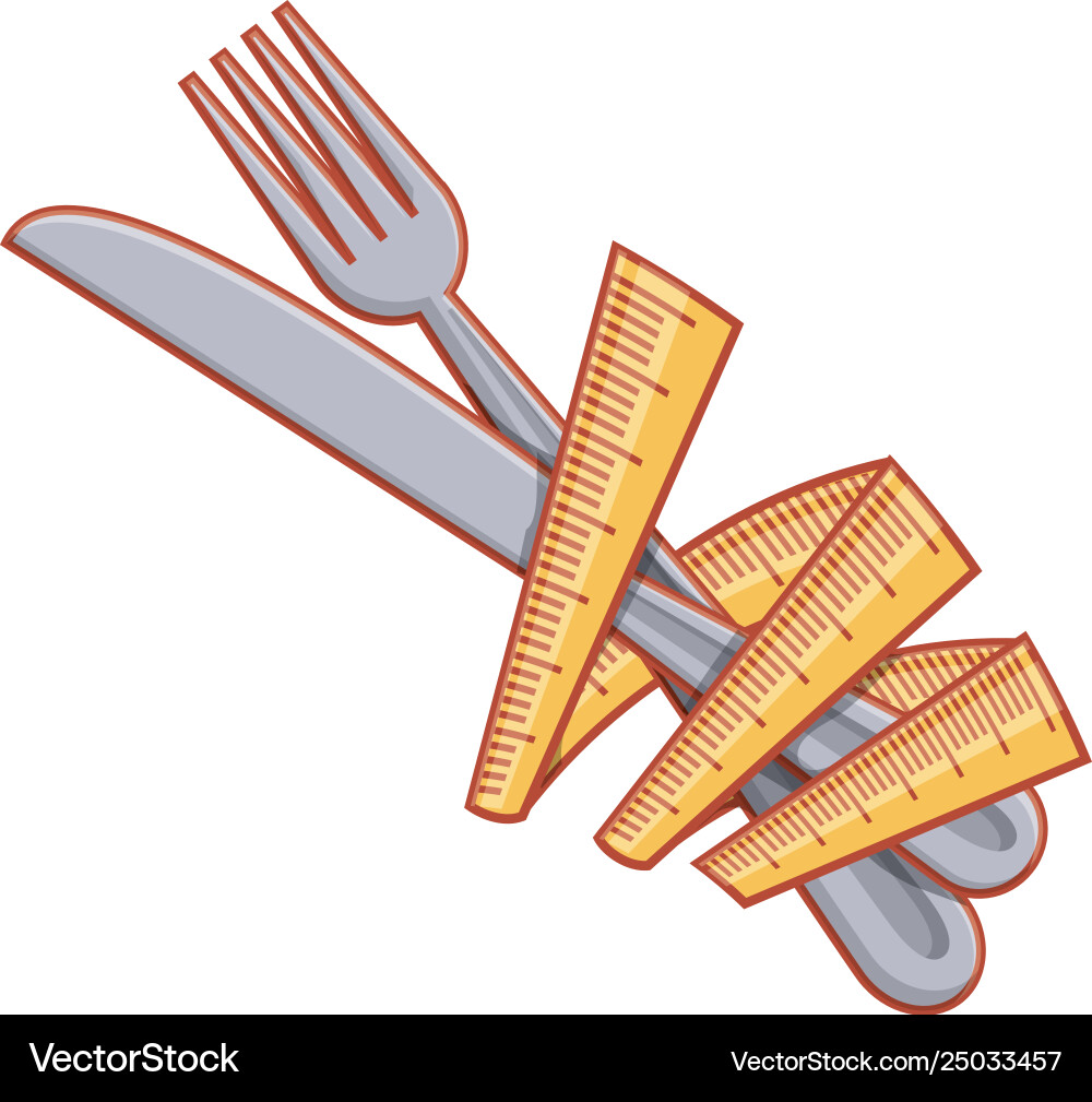 Küchengabel mit Messer und Messband Küchengabel mit Messer und Messband vektorbild