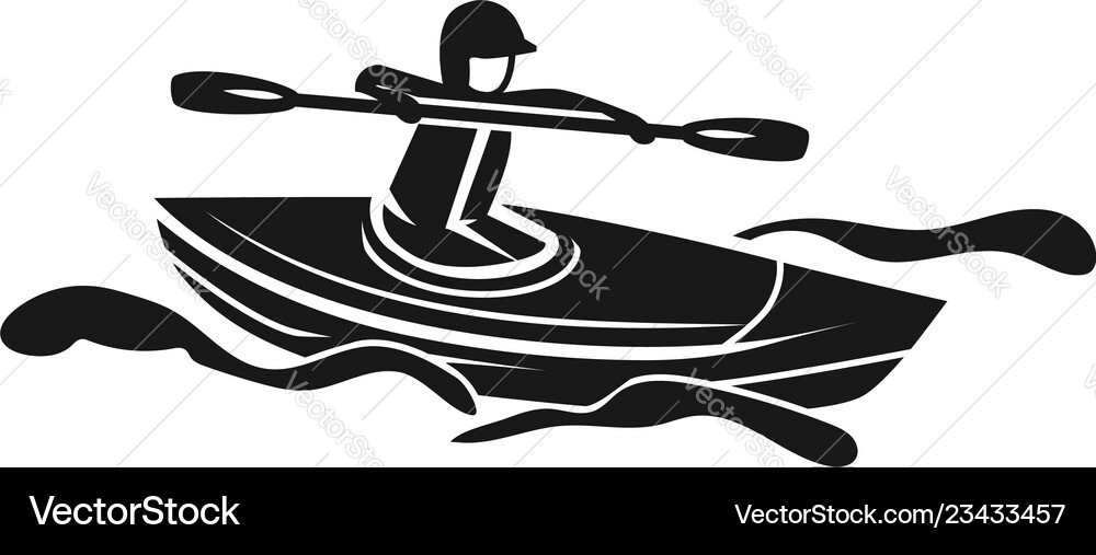 Man in a kayak icon simple style Man in a kayak icon simple style Vector Image