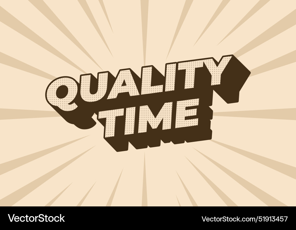 Quality time text effect in 3d style with good Vector Image
