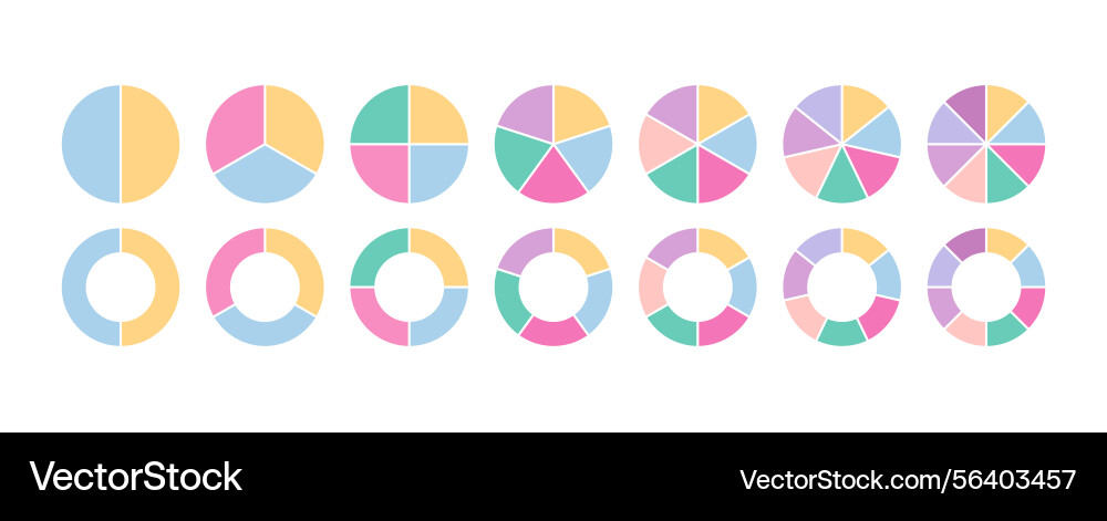 Ring section template circular structure chart Ring section template circular structure chart vector image