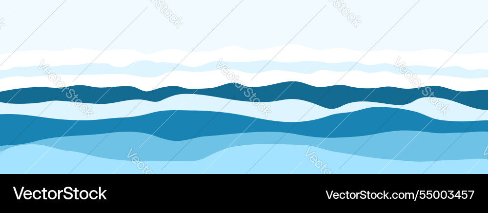 Sea or ocean waves blue layered background Sea or ocean waves blue layered background vector image