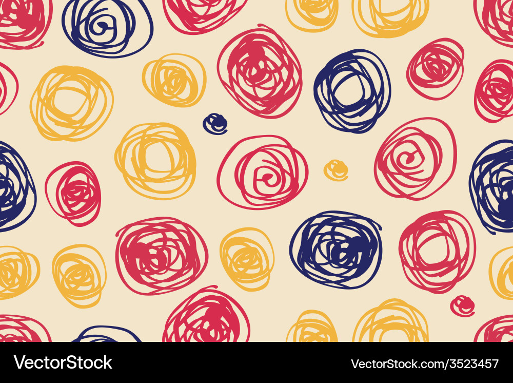 Seamless pattern of circles in retro style Vector Image