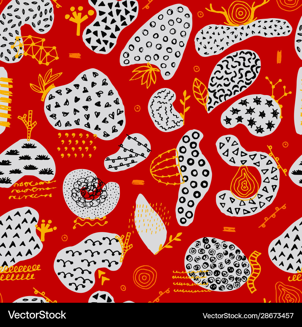 Seamless pattern with hand drawn abstract Seamless pattern with hand drawn abstract Vector Image