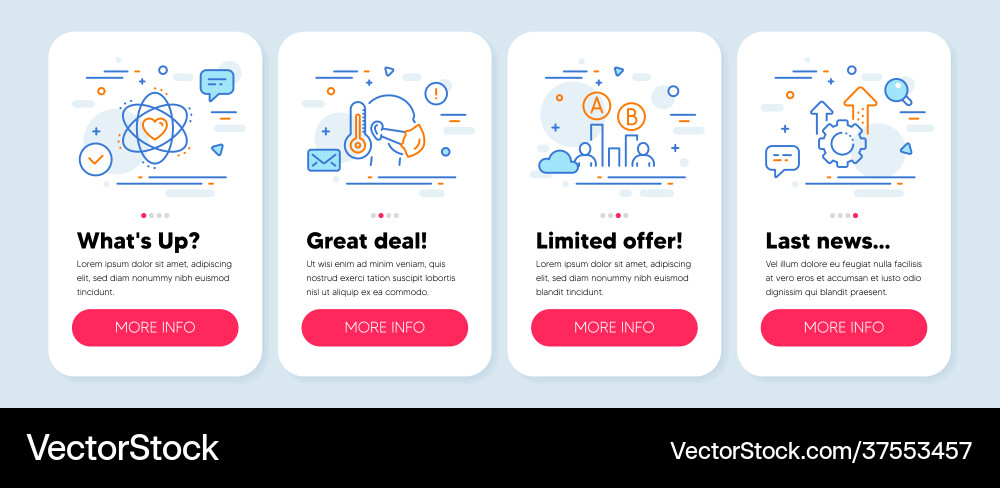 Set science icons such as ab testing atom Set science icons such as ab testing atom vector image