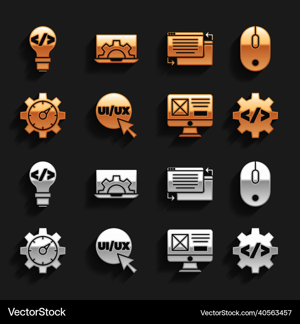 Set ui or ux design computer mouse front end Set ui or ux design computer mouse front end vector image