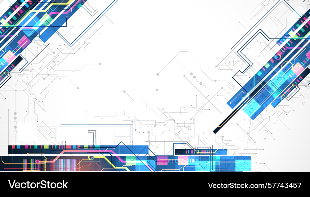 Technological background with colorful squares vector image