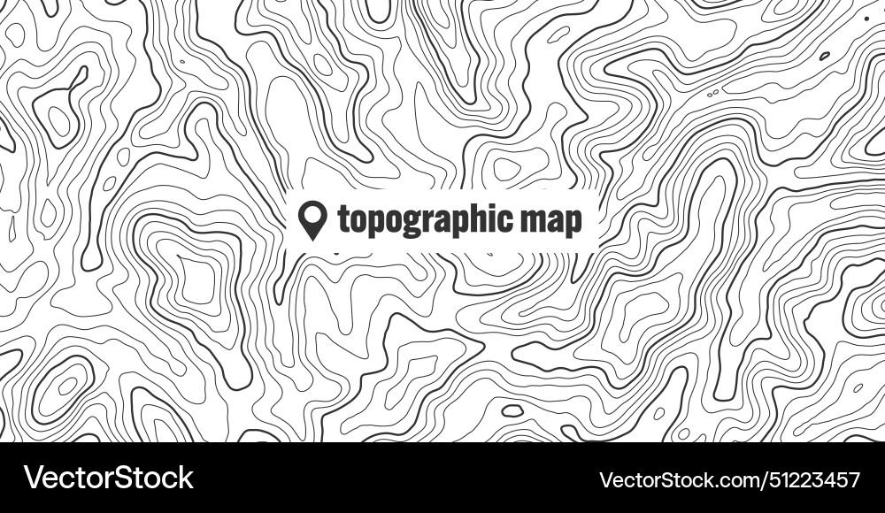 Topographic map with contour lines geographic Vector Image