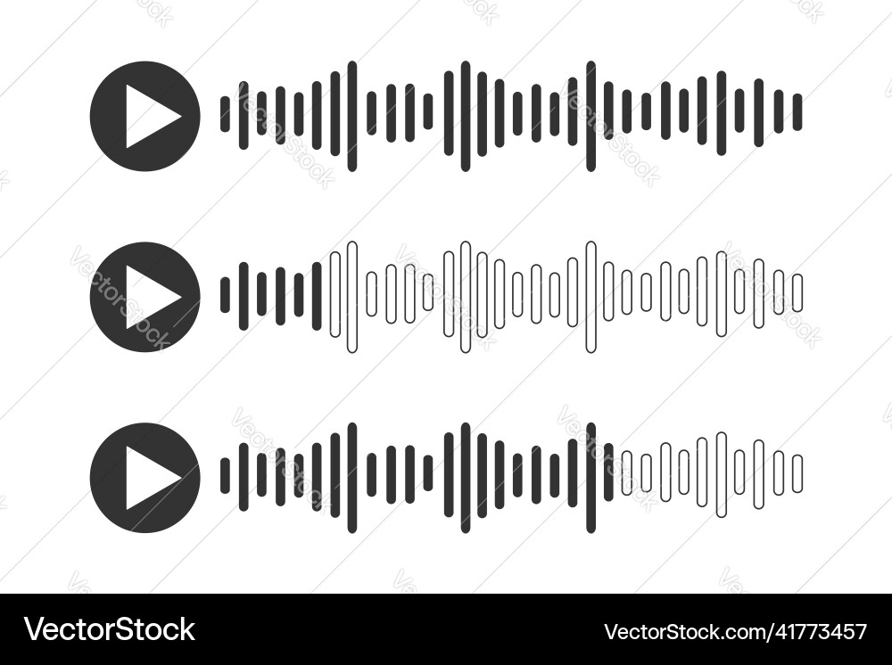 Voice message icons with speech sound waves audio Voice message icons with speech sound waves audio vector image
