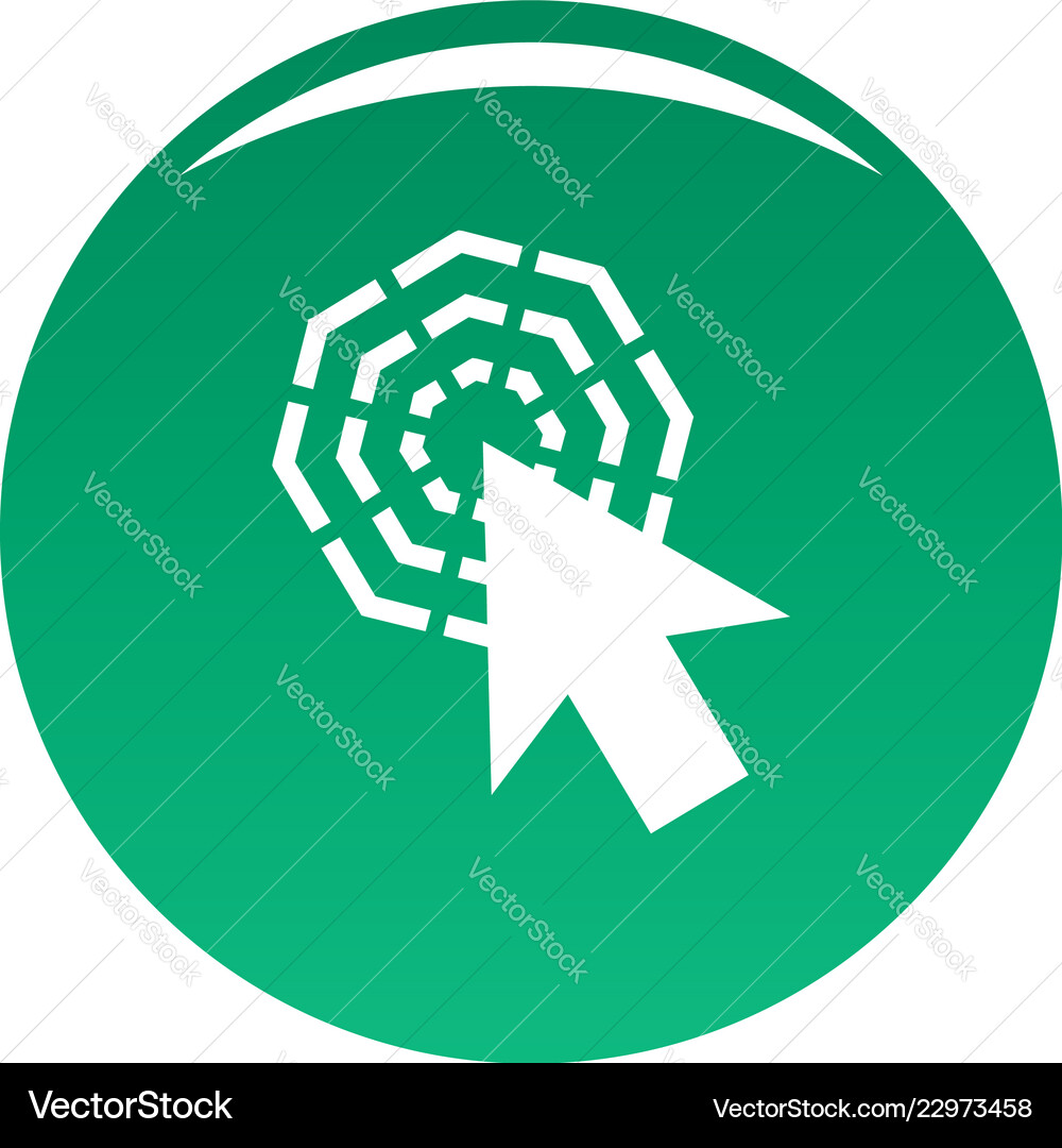 Arrow cursor click icon green Arrow cursor click icon green vector image