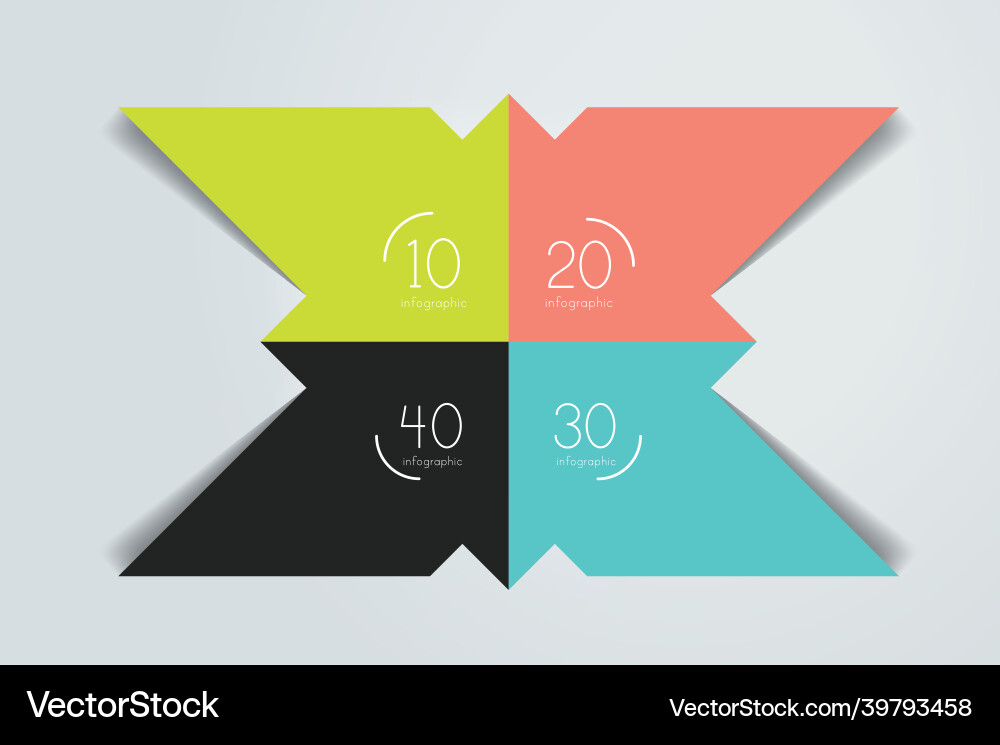 Arrows connected by the midlde edge scheme chart vector image