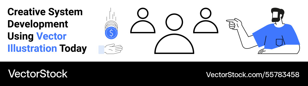 Collaborative teamwork and system development Vector Image